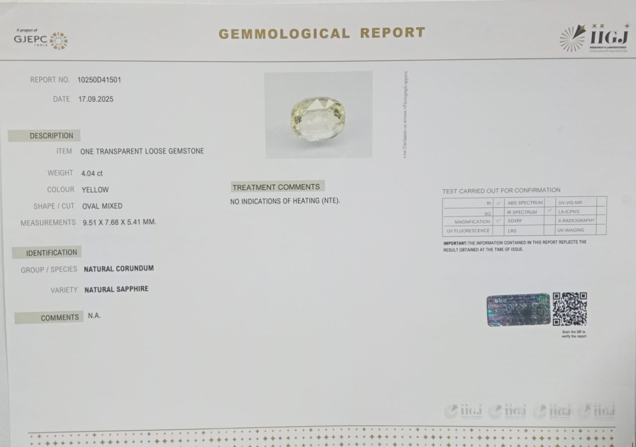 NYSP8432 2 YELLOW SAPPHIRE 4.04 Ct.