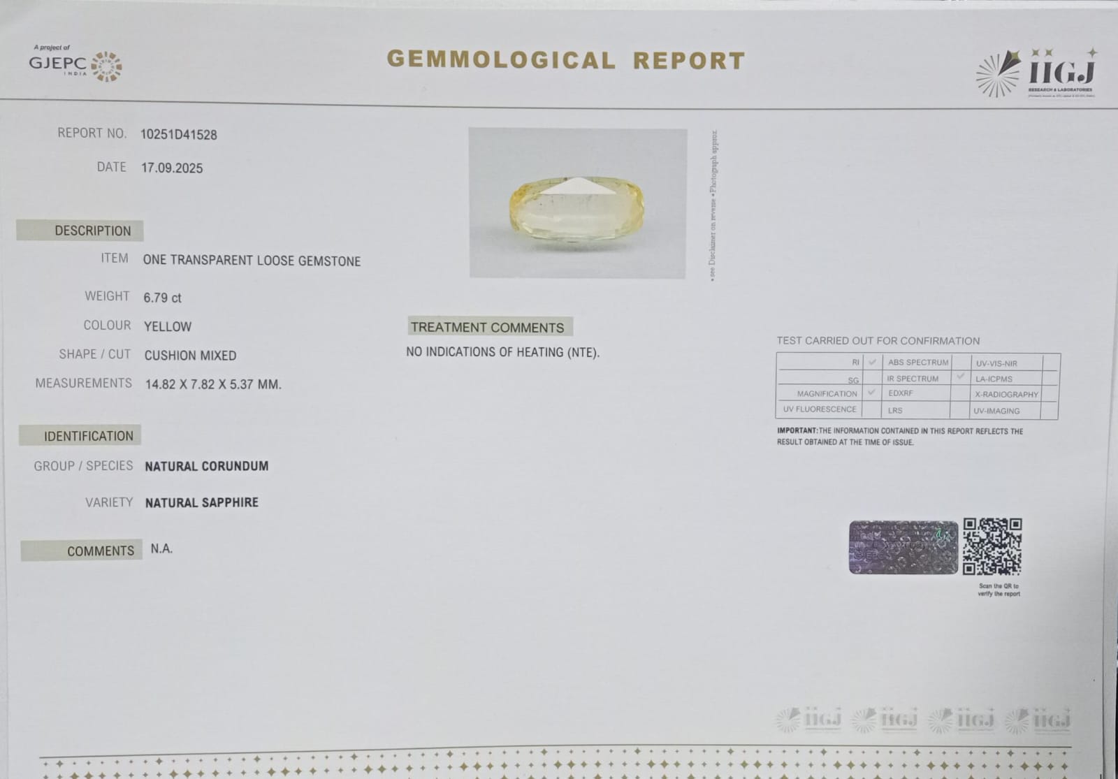 NYSP8445 2 YELLOW SAPPHIRE 6.79 Ct.