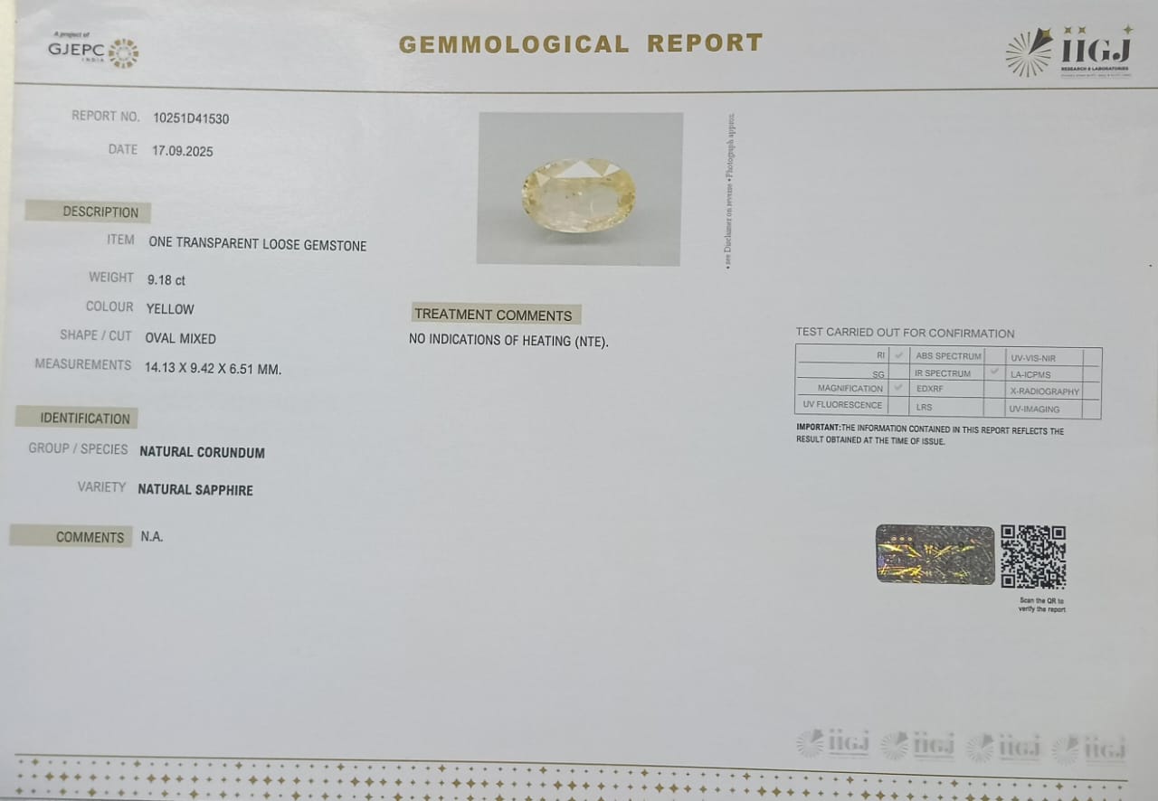 NYSP8447 2 YELLOW SAPPHIRE 9.18 Ct.