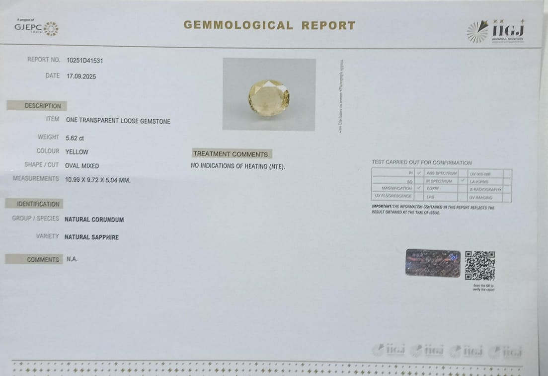 NYSP8448 2 YELLOW SAPPHIRE 5.62 Ct.