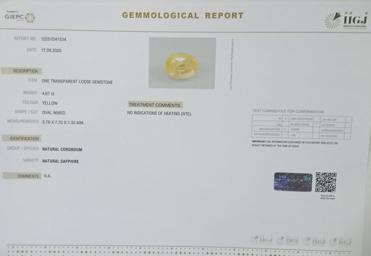 NYSP8451 2 YELLOW SAPPHIRE 4.67 Ct.