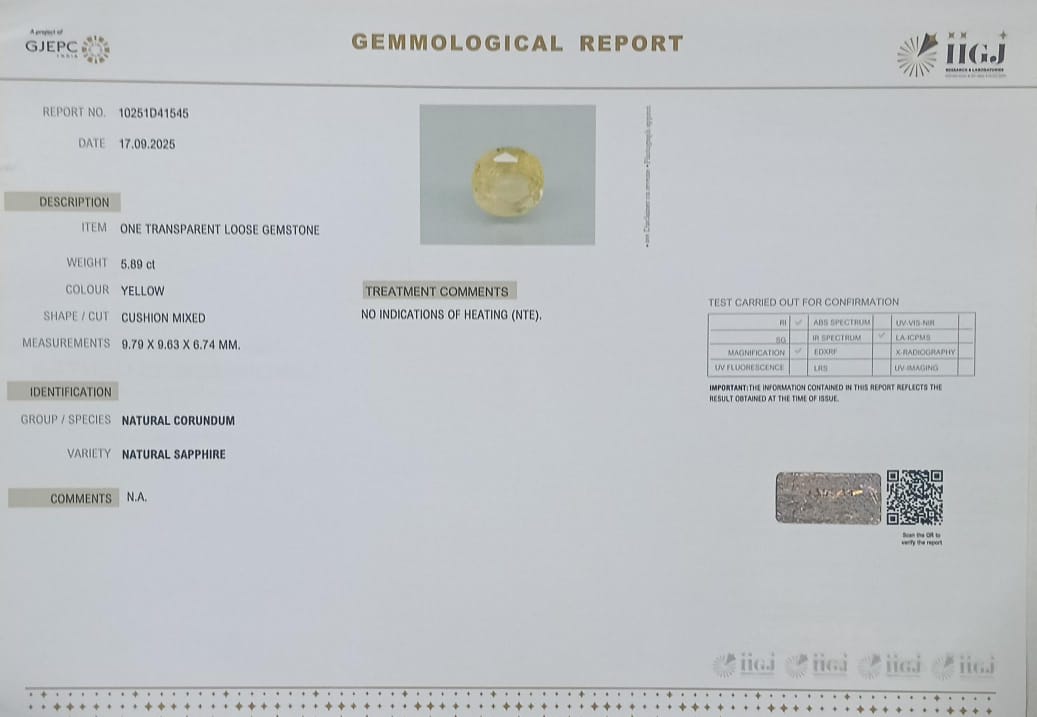 NYSP8462 2 YELLOW SAPPHIRE 5.89 Ct.