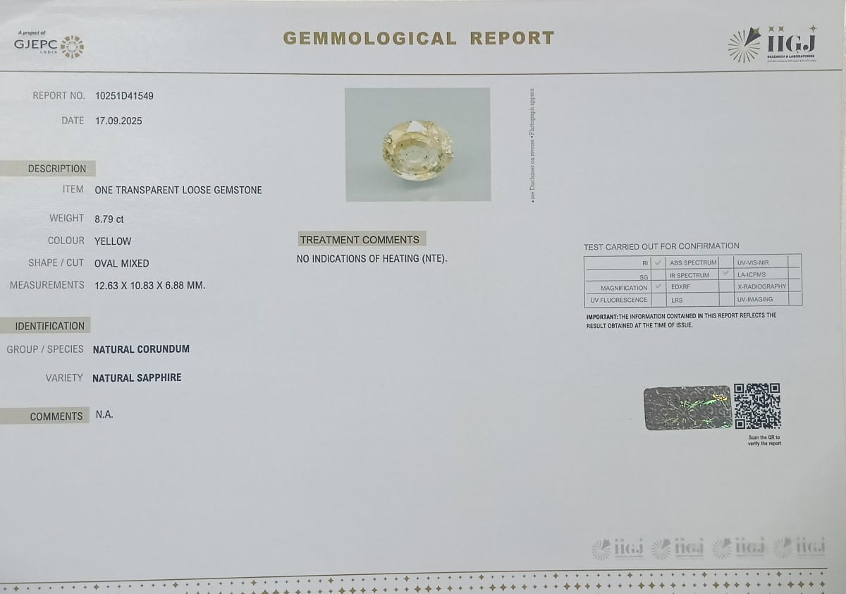 NYSP8466 2 YELLOW SAPPHIRE 8.79 Ct.