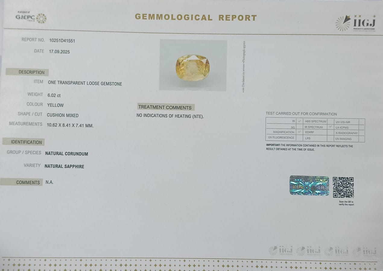 NYSP8468 2 YELLOW SAPPHIRE 6.02 Ct.