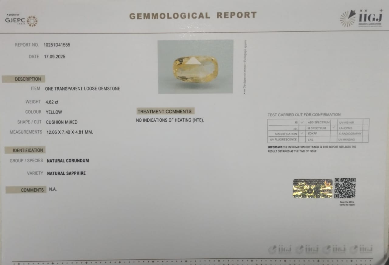NYSP8472 2 YELLOW SAPPHIRE 4.62 Ct.