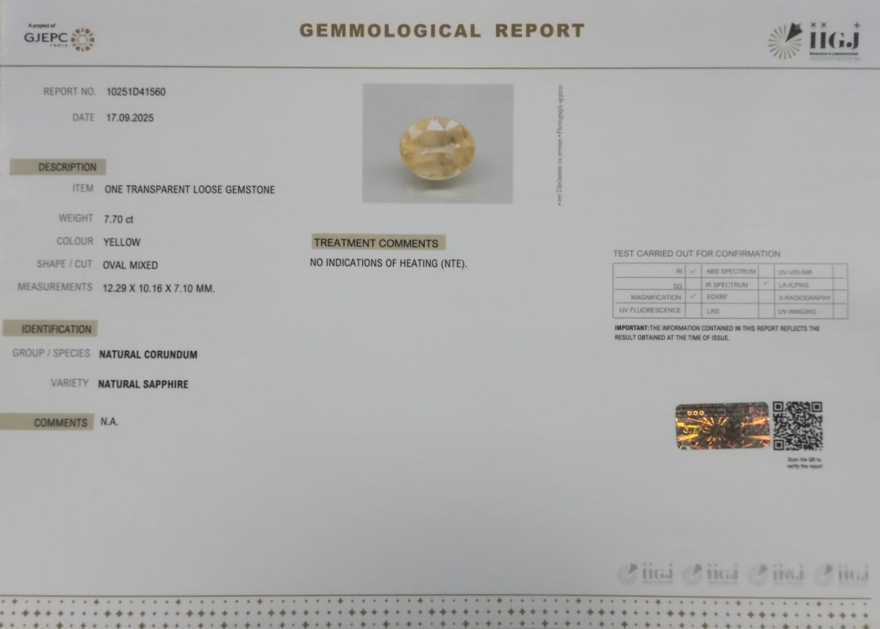 NYSP8477 2 YELLOW SAPPHIRE 7.7 Ct.