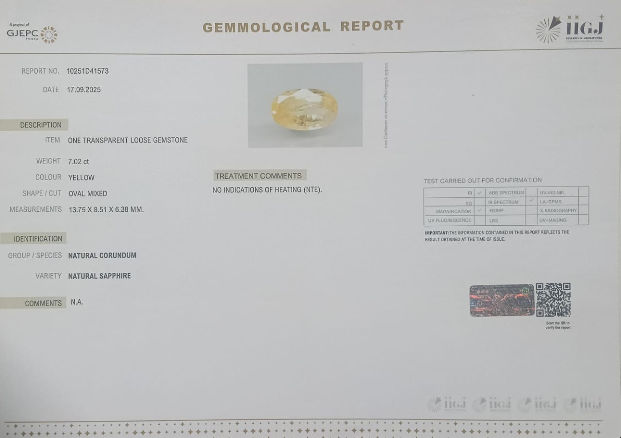 NYSP8488 2 YELLOW SAPPHIRE 7.02 Ct.