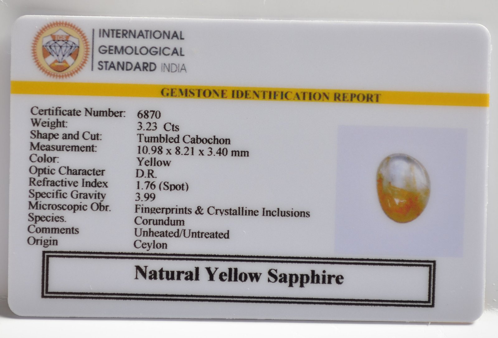 NYSP8544 2 1 YELLOW SAPPHIRE 3.23 Ct.