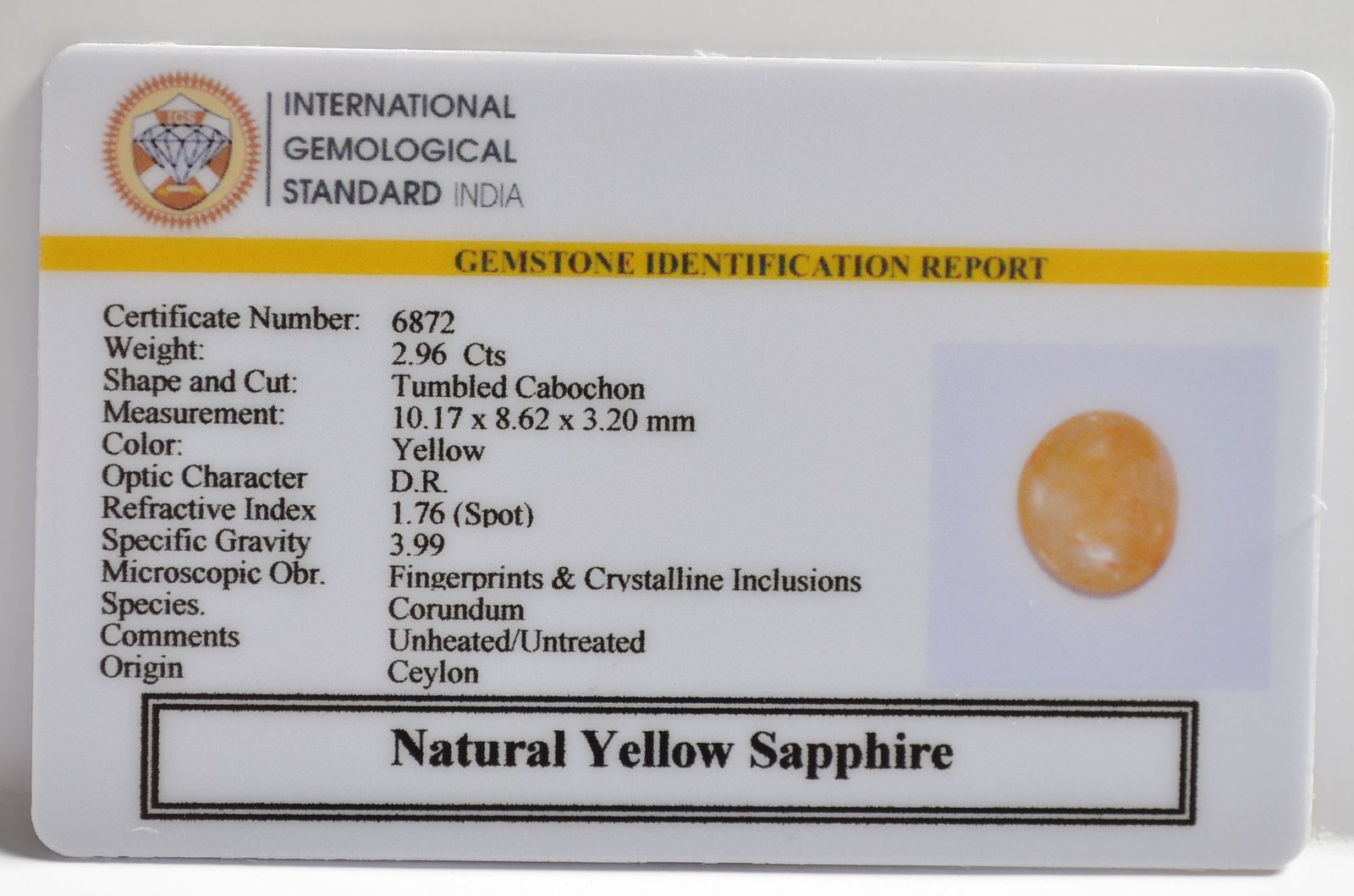 NYSP8546 2 1 YELLOW SAPPHIRE 2.96 Ct.