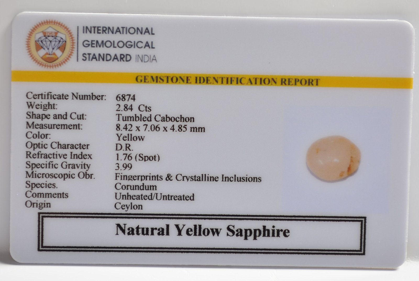 NYSP8548 2 1 YELLOW SAPPHIRE 2.84 Ct.