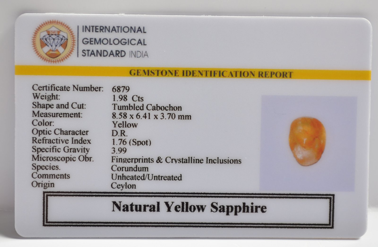 NYSP8553 2 1 YELLOW SAPPHIRE 1.98 Ct.