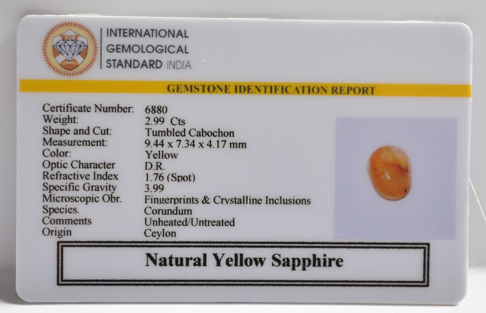 NYSP8554 2 1 YELLOW SAPPHIRE 2.99 Ct.