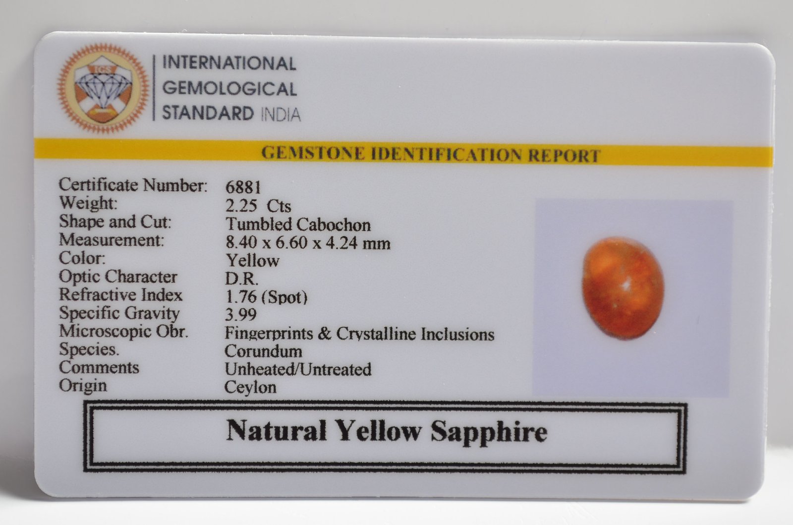 NYSP8555 2 1 YELLOW SAPPHIRE 2.25 Ct.