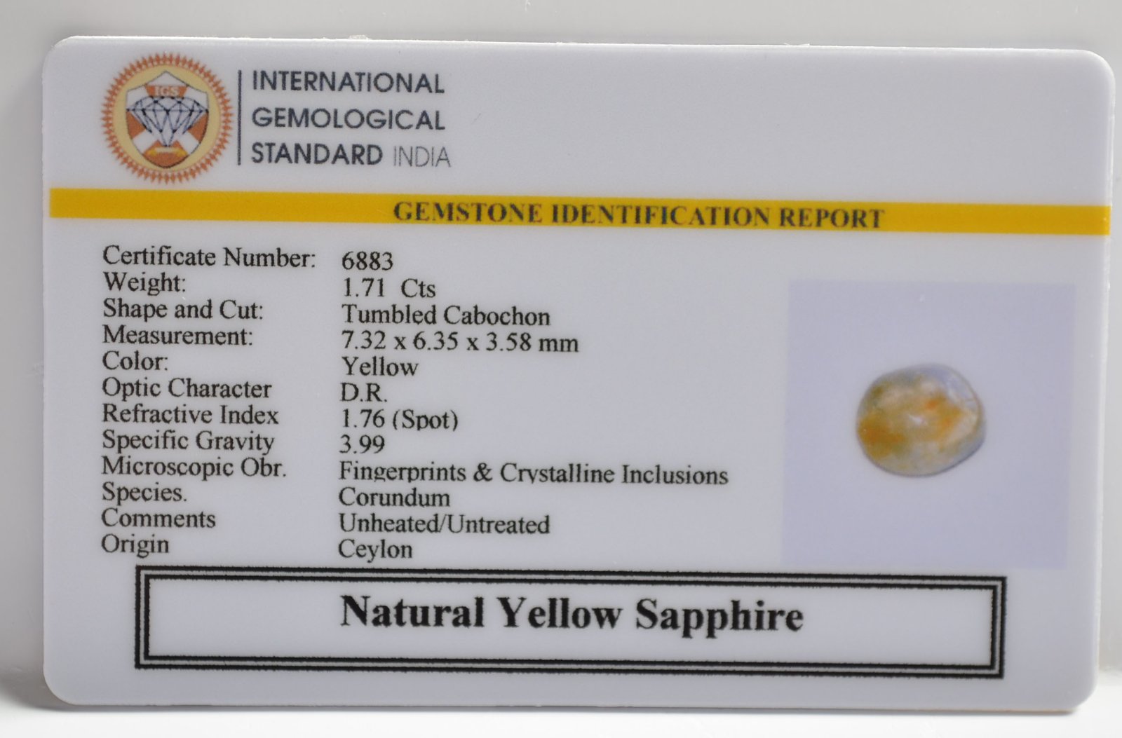 NYSP8557 2 1 YELLOW SAPPHIRE 1.71 Ct.