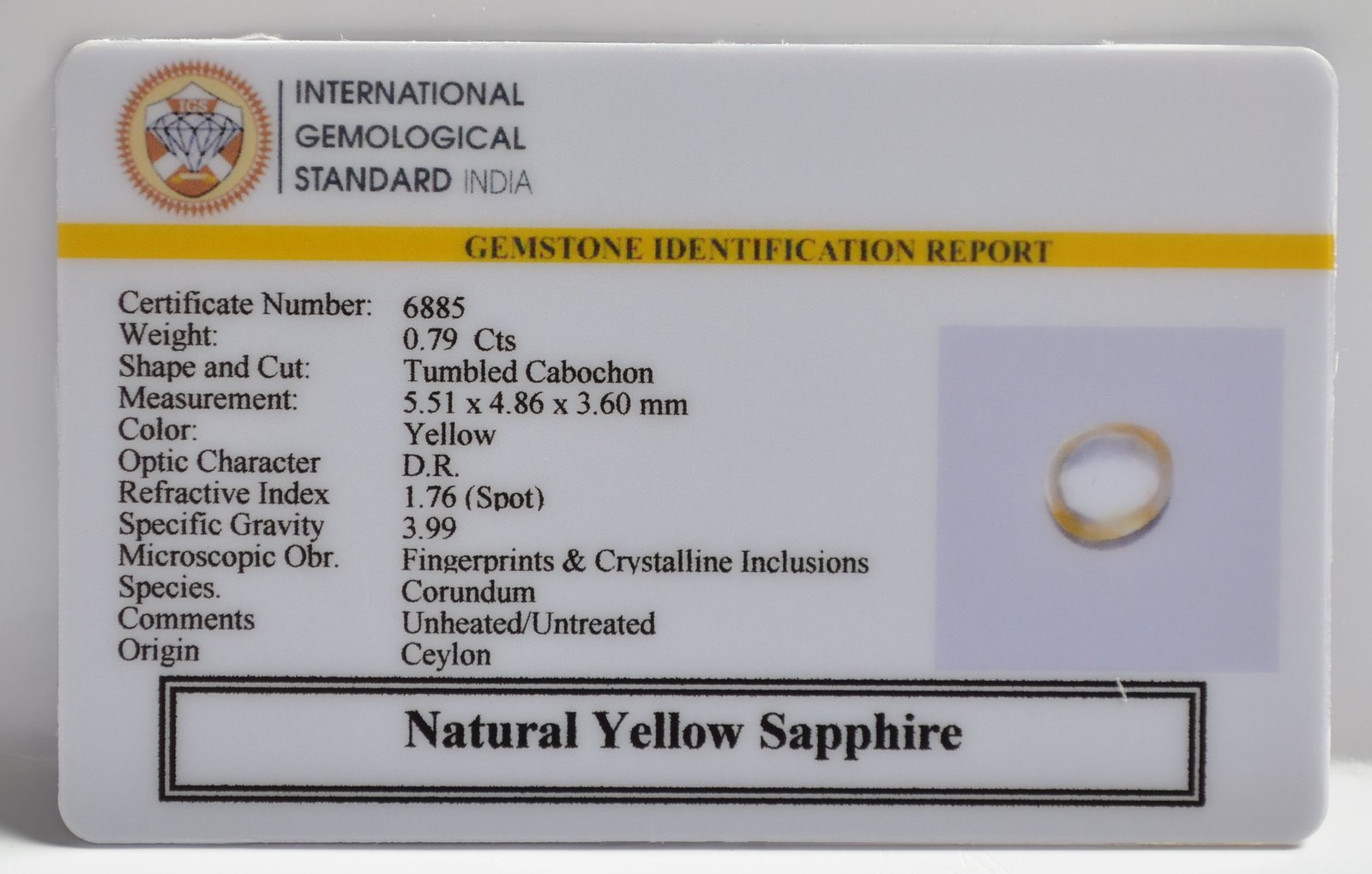 NYSP8559 2 1 YELLOW SAPPHIRE 0.79 Ct.