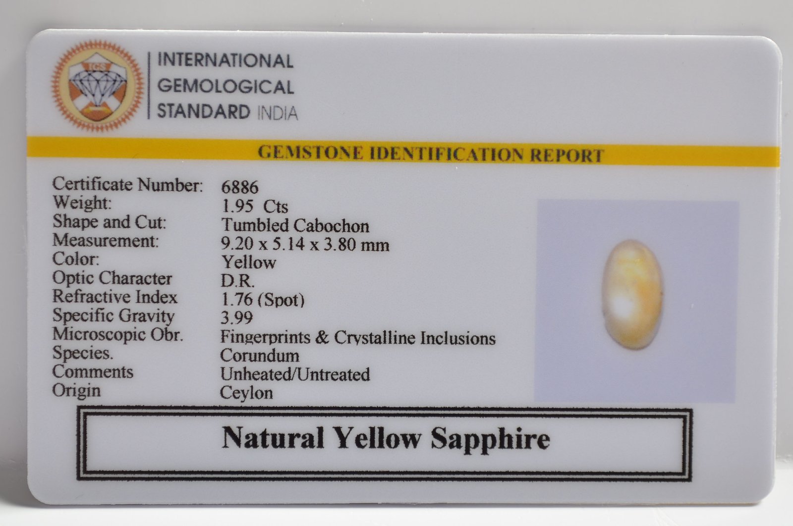 NYSP8560 2 1 YELLOW SAPPHIRE 1.95 Ct.