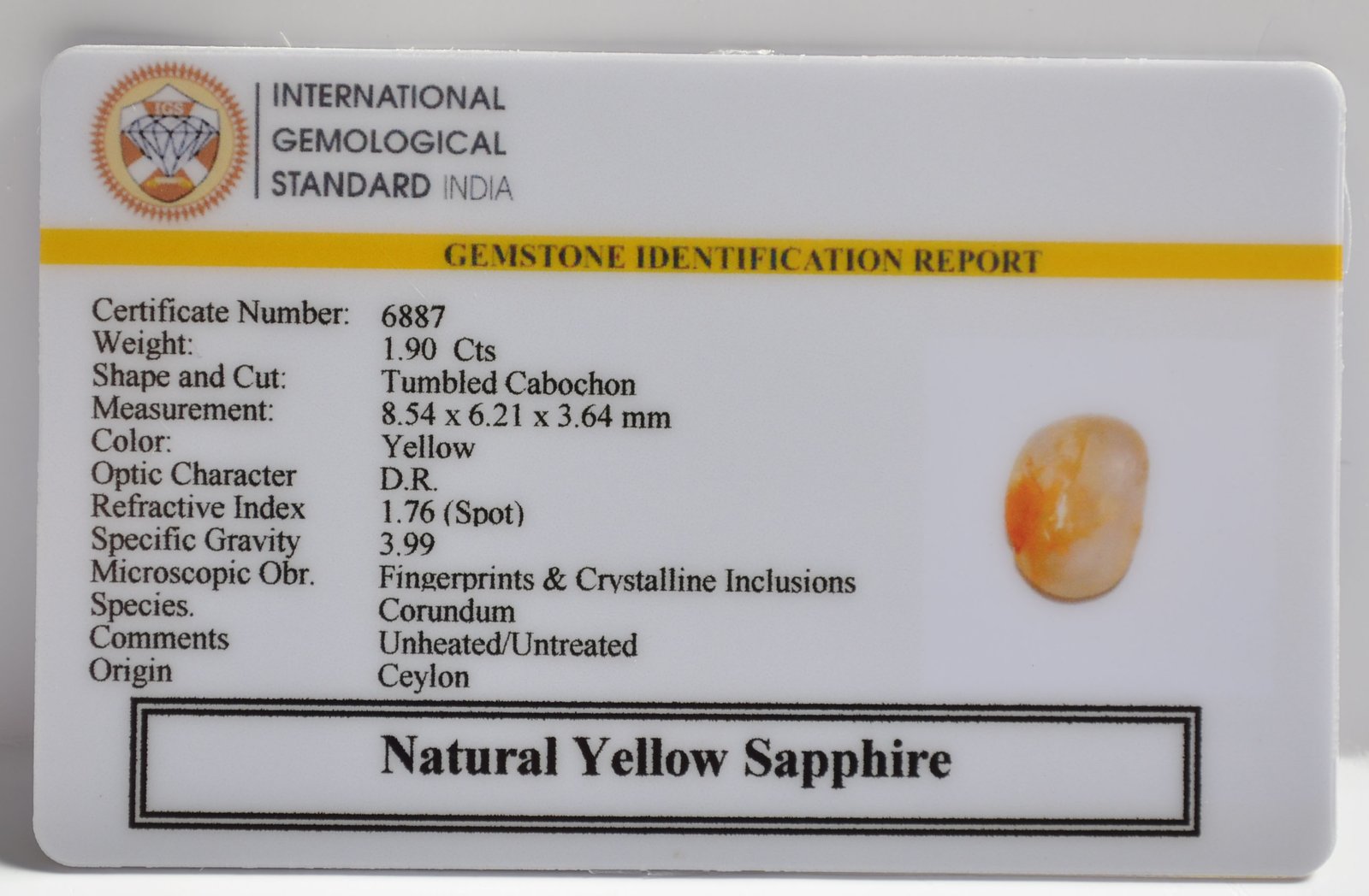 NYSP8561 2 1 YELLOW SAPPHIRE 1.9 Ct.