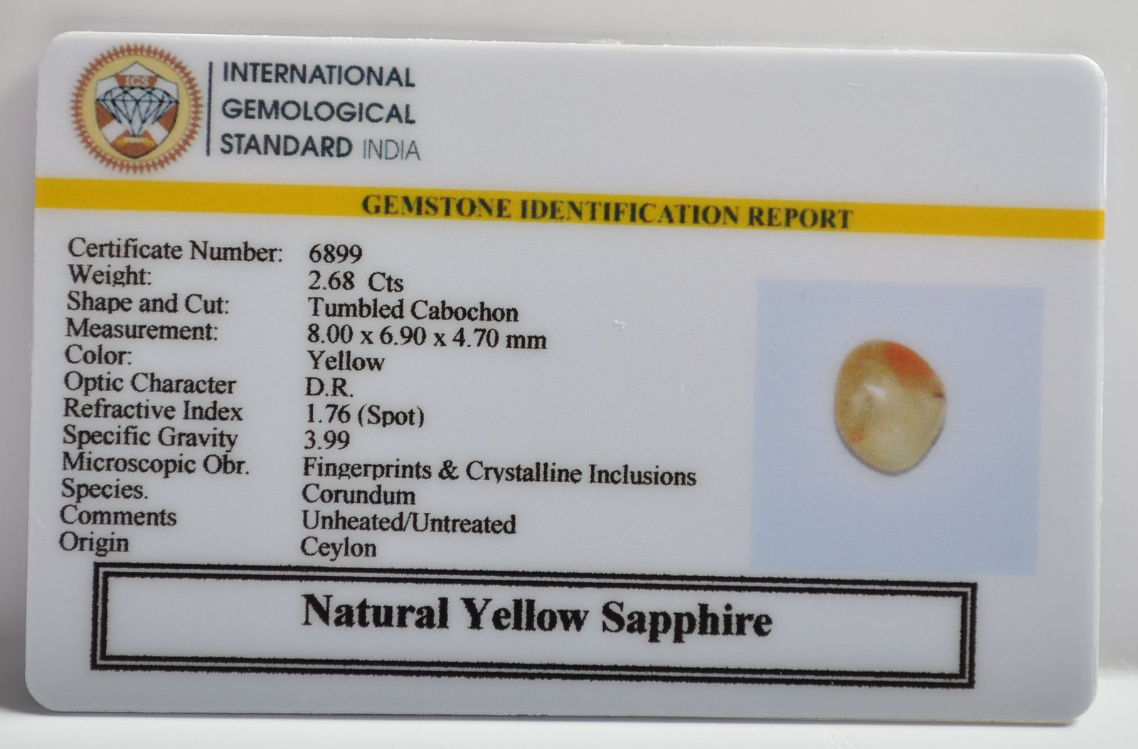 NYSP8573 2 1 YELLOW SAPPHIRE 2.68 Ct.