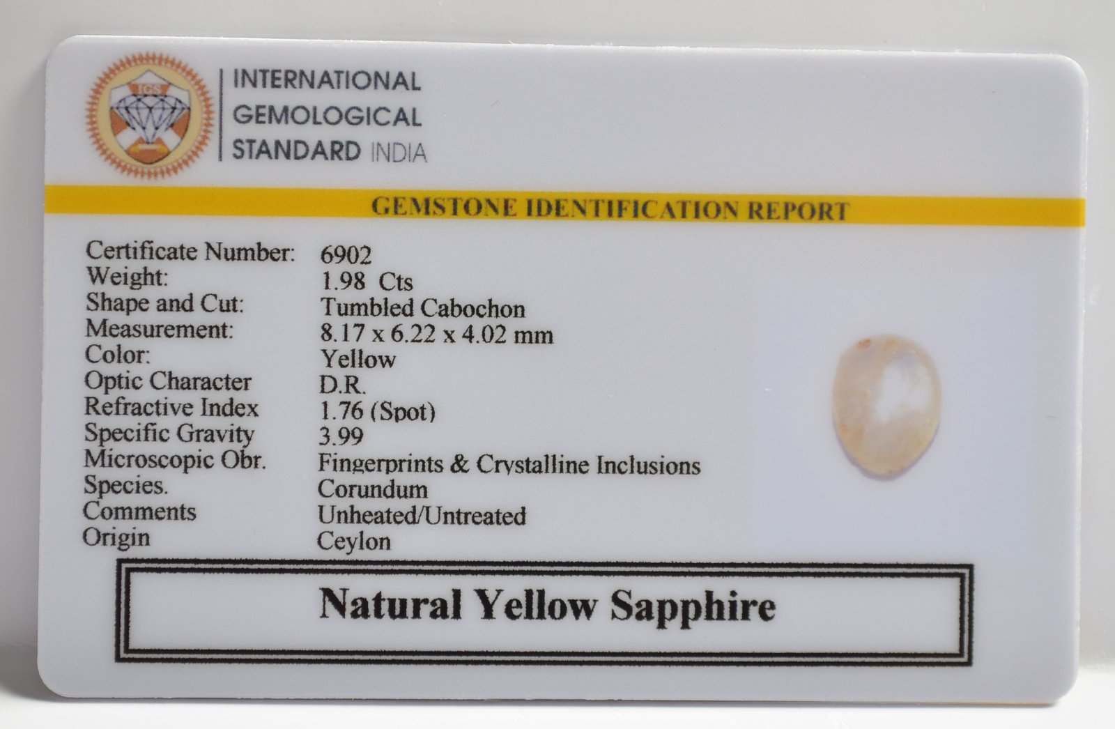 NYSP8576 2 1 YELLOW SAPPHIRE 1.98 Ct.