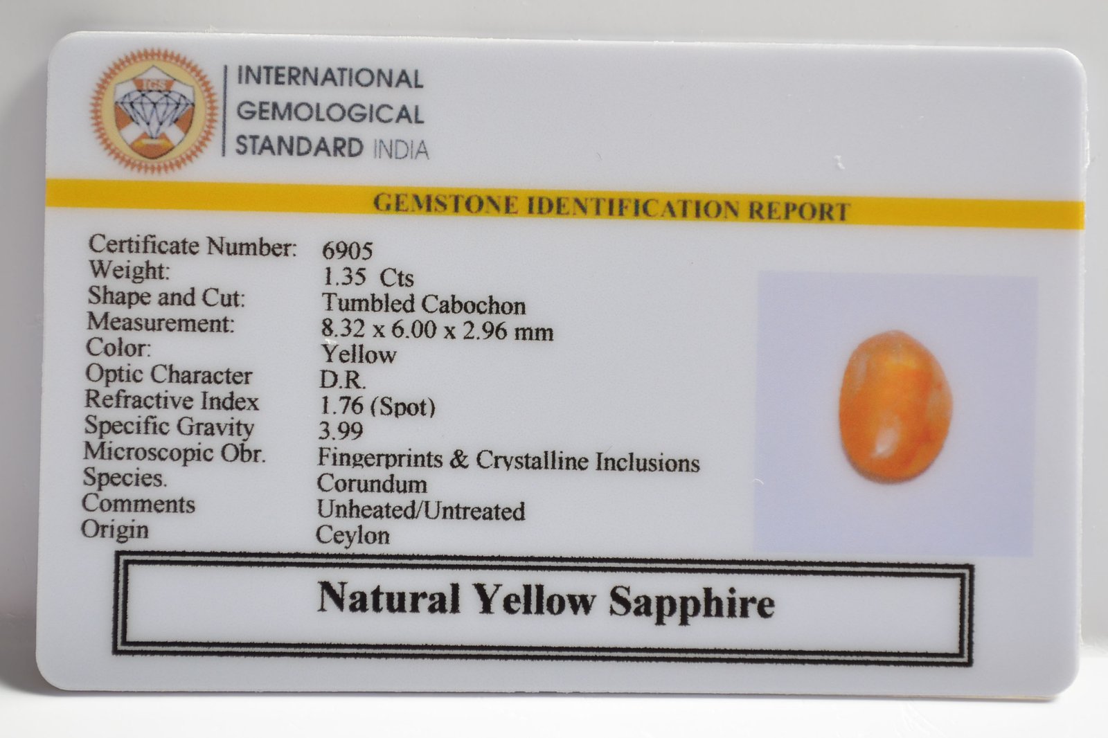 NYSP8579 2 1 YELLOW SAPPHIRE 1.35 Ct.