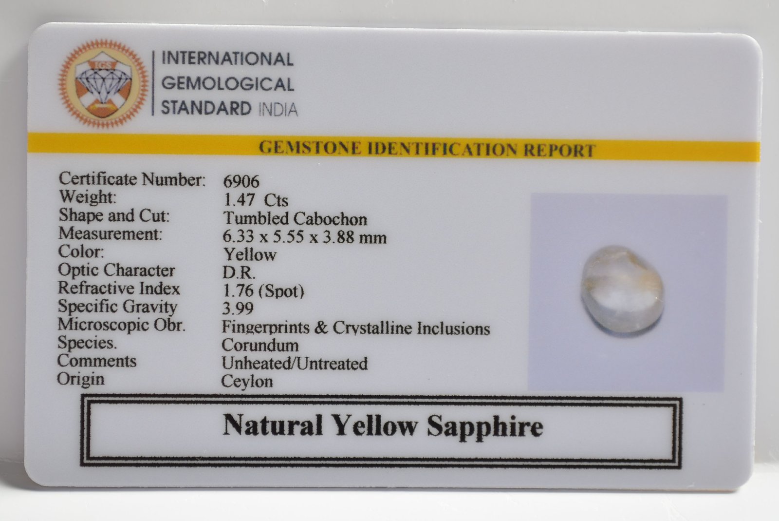 NYSP8580 2 1 YELLOW SAPPHIRE 1.47 Ct.