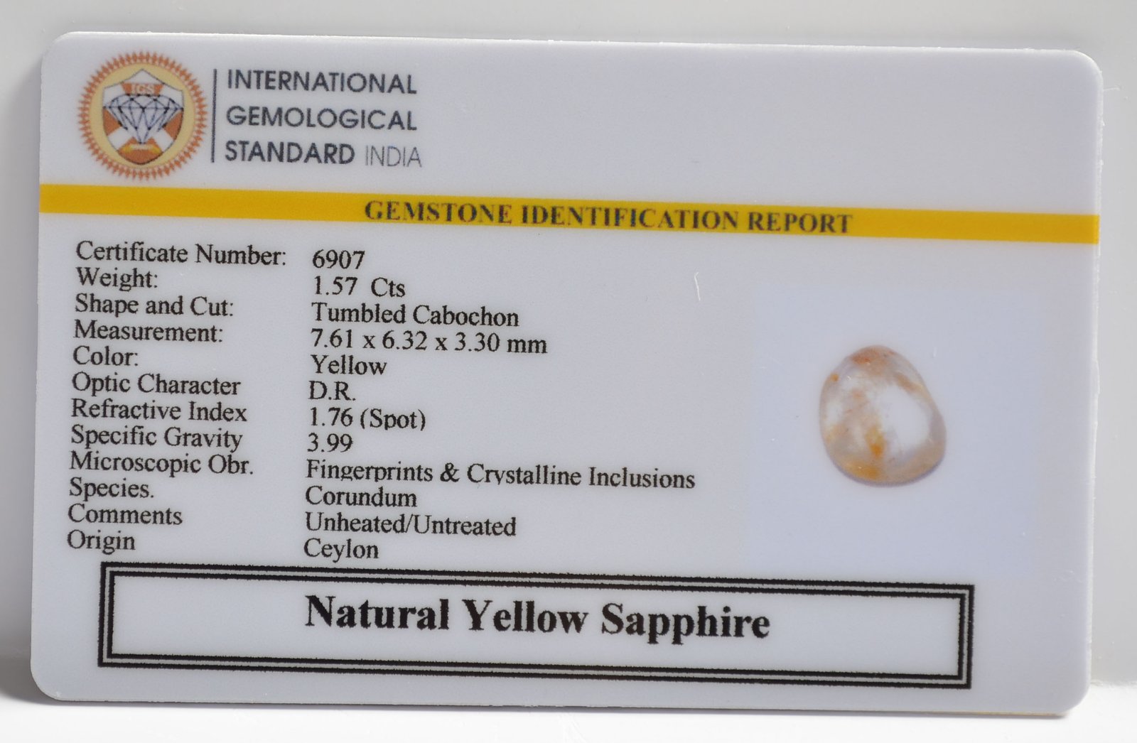 NYSP8581 2 1 YELLOW SAPPHIRE 1.57 Ct.