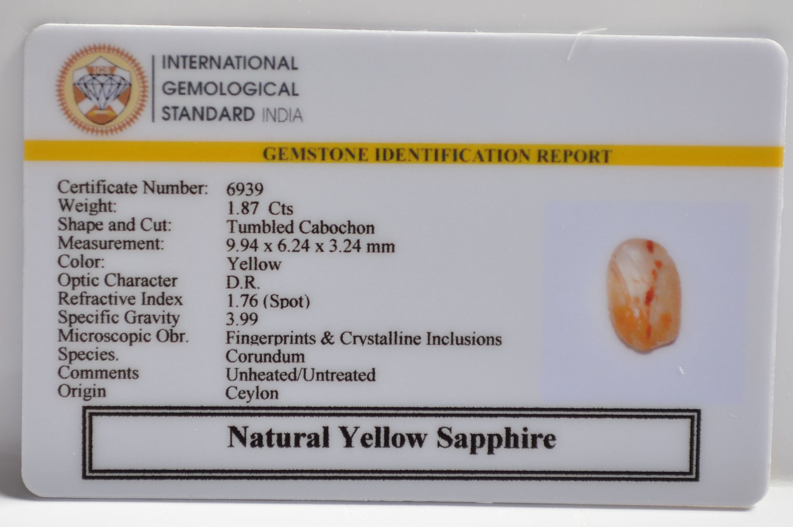 NYSP8613 2 1 YELLOW SAPPHIRE 1.87 Ct.