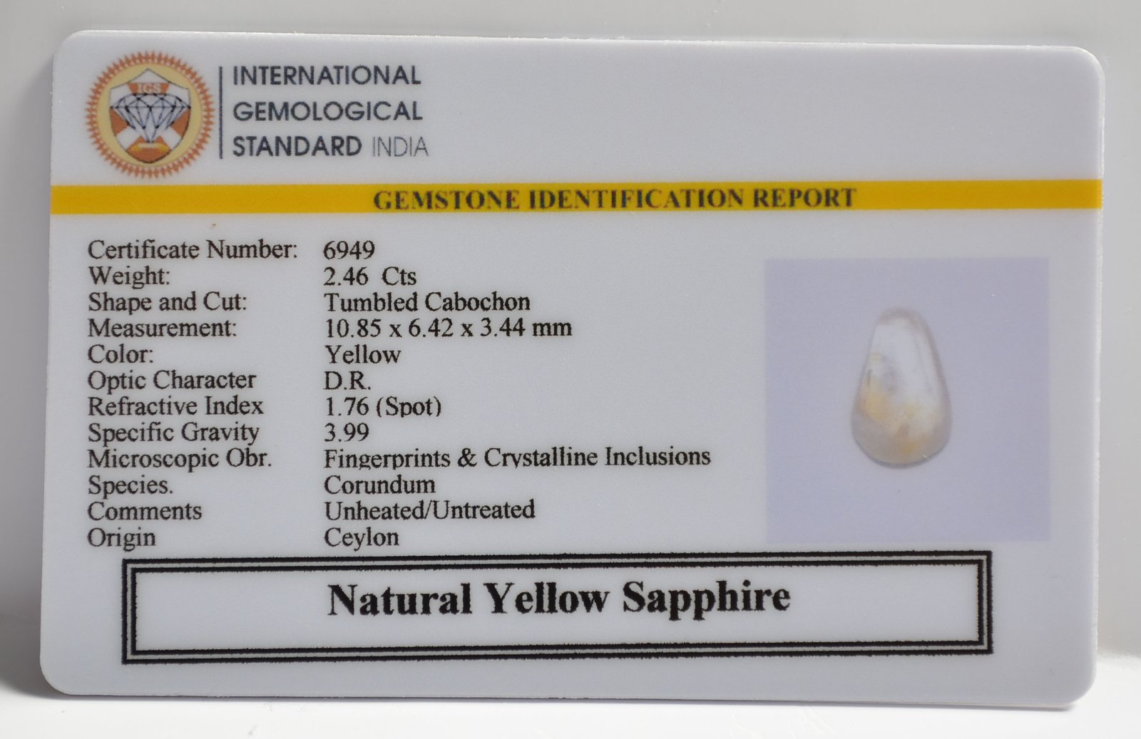 NYSP8623 2 1 YELLOW SAPPHIRE 2.46 Ct.
