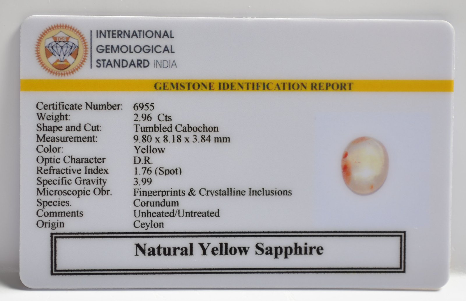 NYSP8629 2 1 YELLOW SAPPHIRE 2.96 Ct.