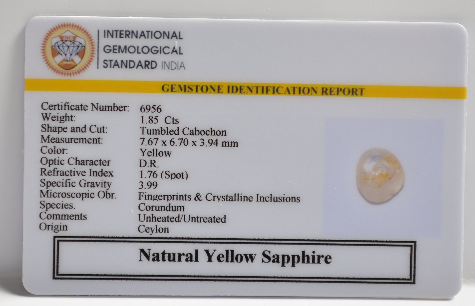 NYSP8630 2 1 YELLOW SAPPHIRE 1.85 Ct.