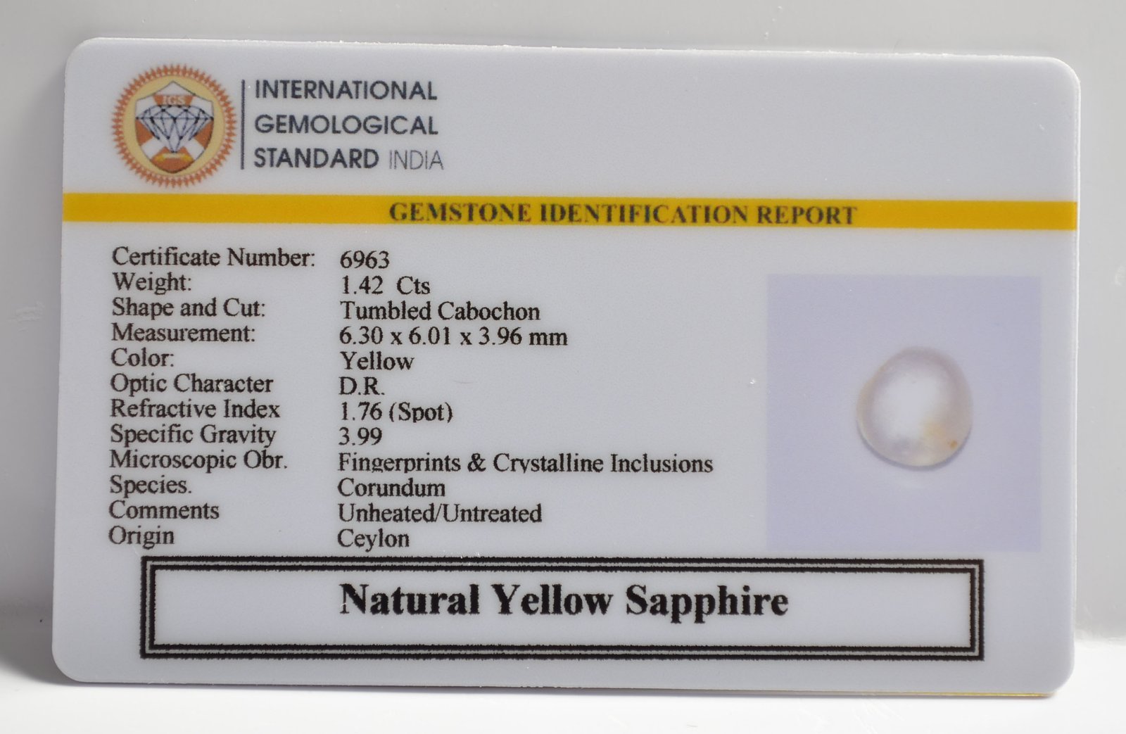 NYSP8637 2 1 YELLOW SAPPHIRE 1.42 Ct.