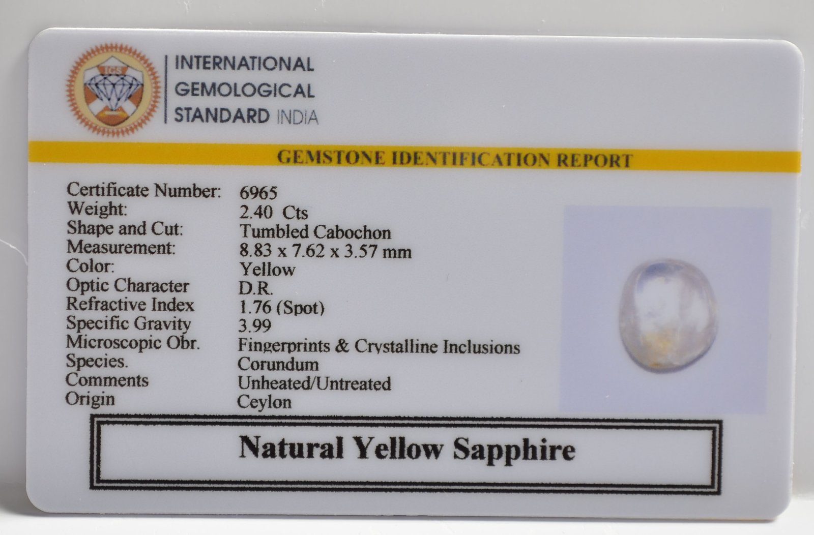 NYSP8639 2 YELLOW SAPPHIRE 2.4 Ct.