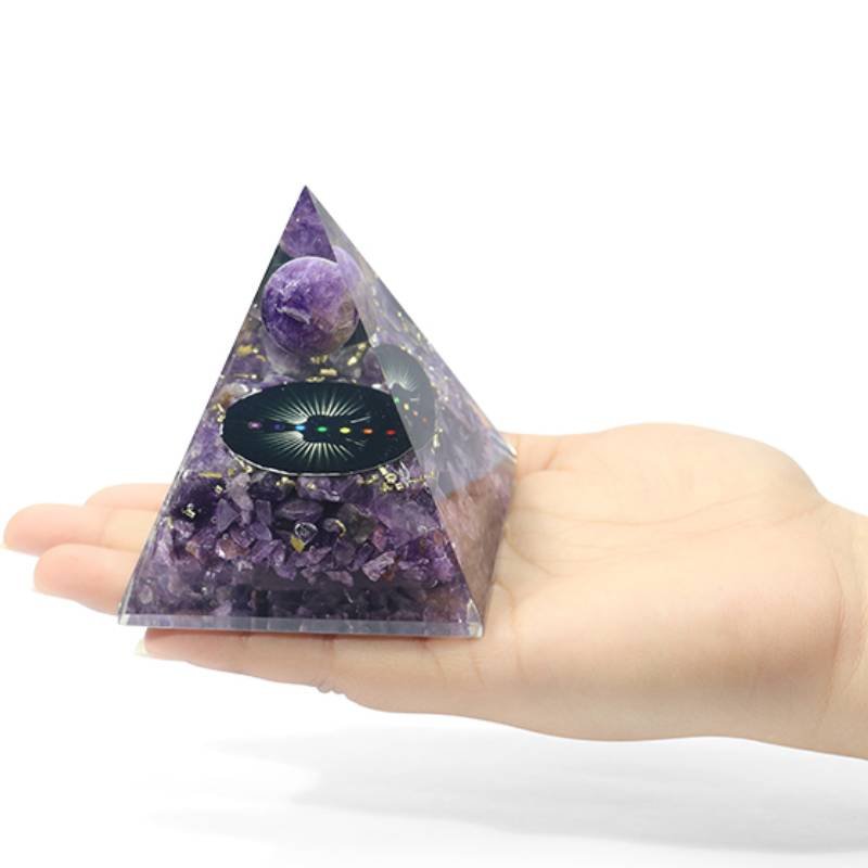 Seven Chakra Orgone Amethyst Pyramid 2 Seven Chakra Amethyst Orgone Pyramid