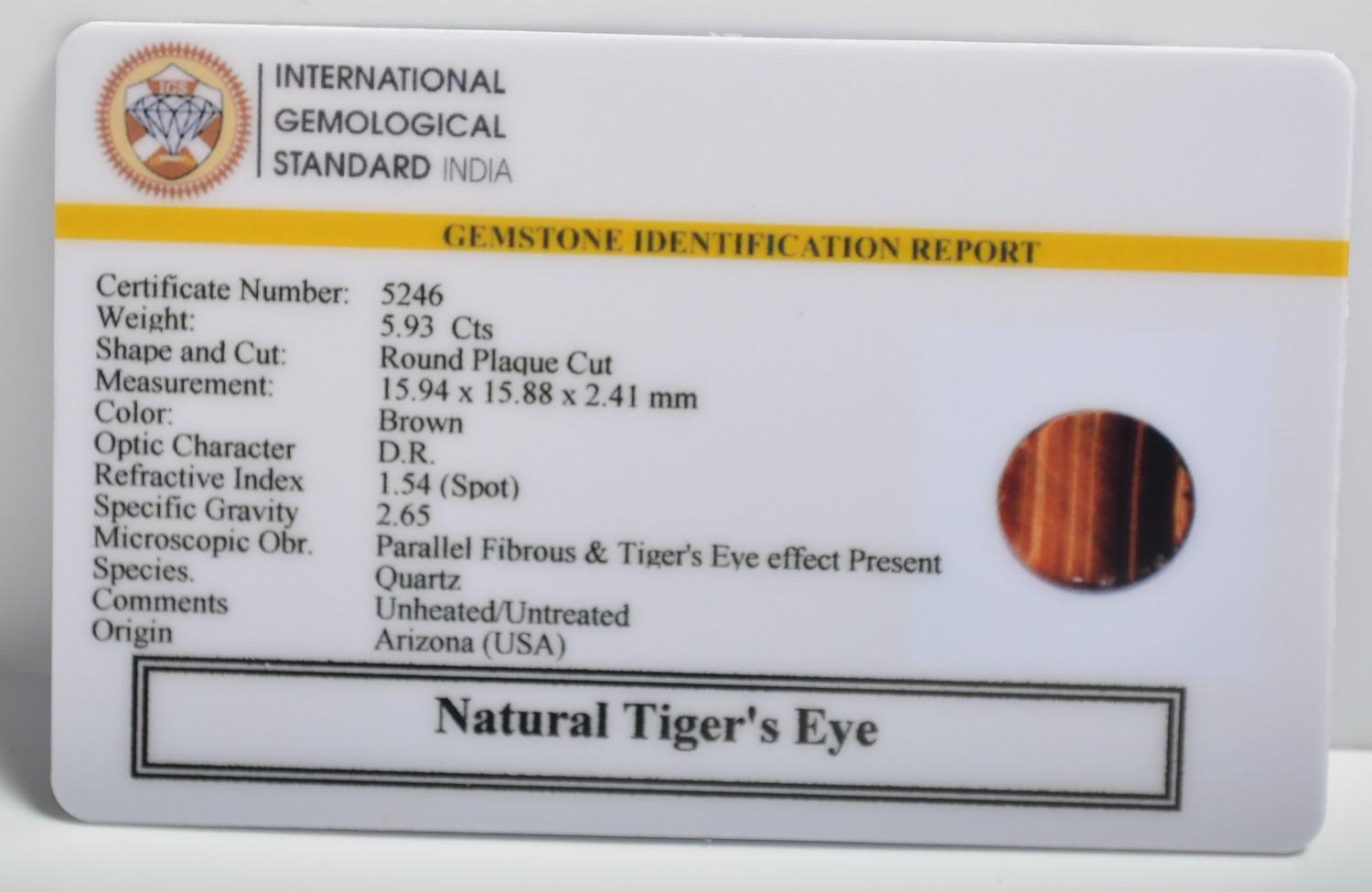 TGR193 2 2 TIGER'S EYE 5.93 Ct.