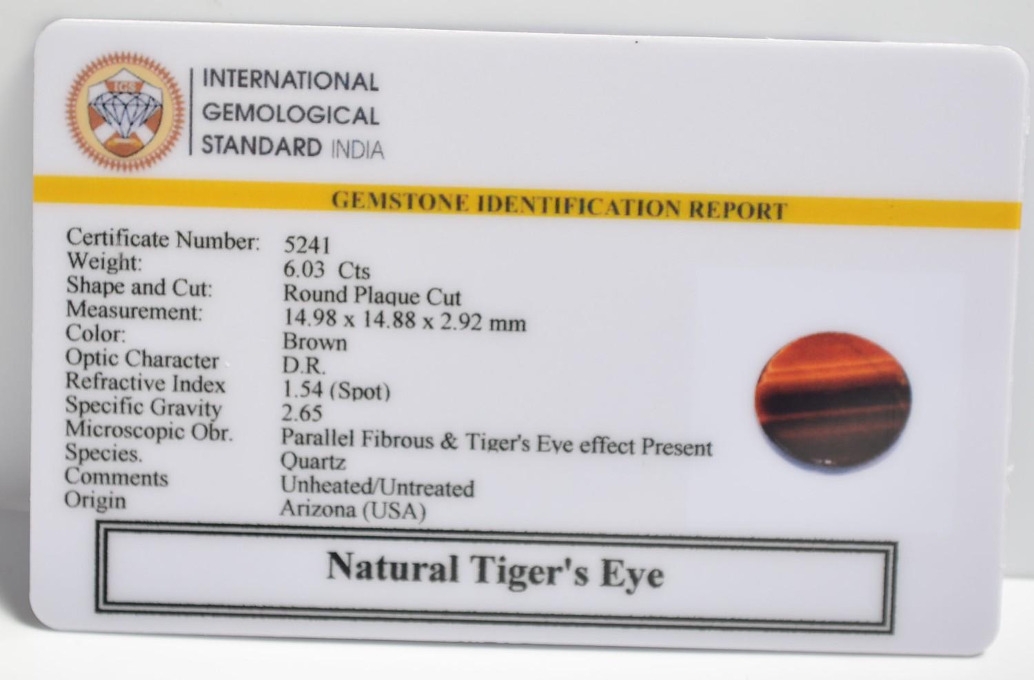 TGRG132 2 2 TIGER'S EYE 6.03 Ct.