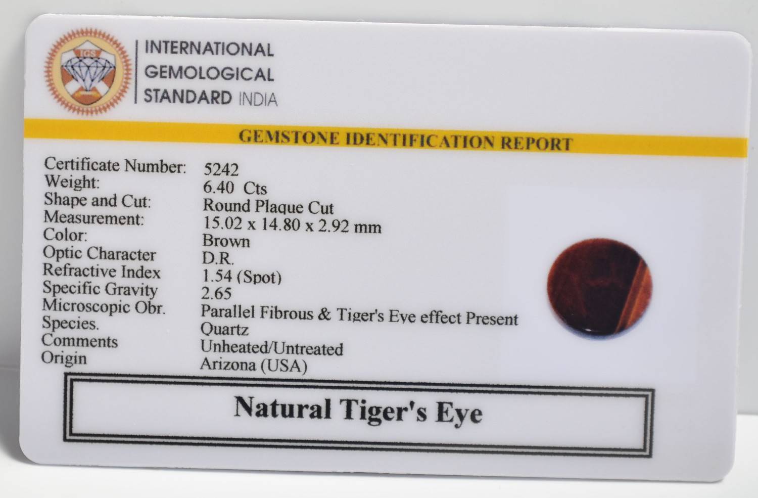 TGRG133 2 2 TIGER'S EYE 6.4 Ct.