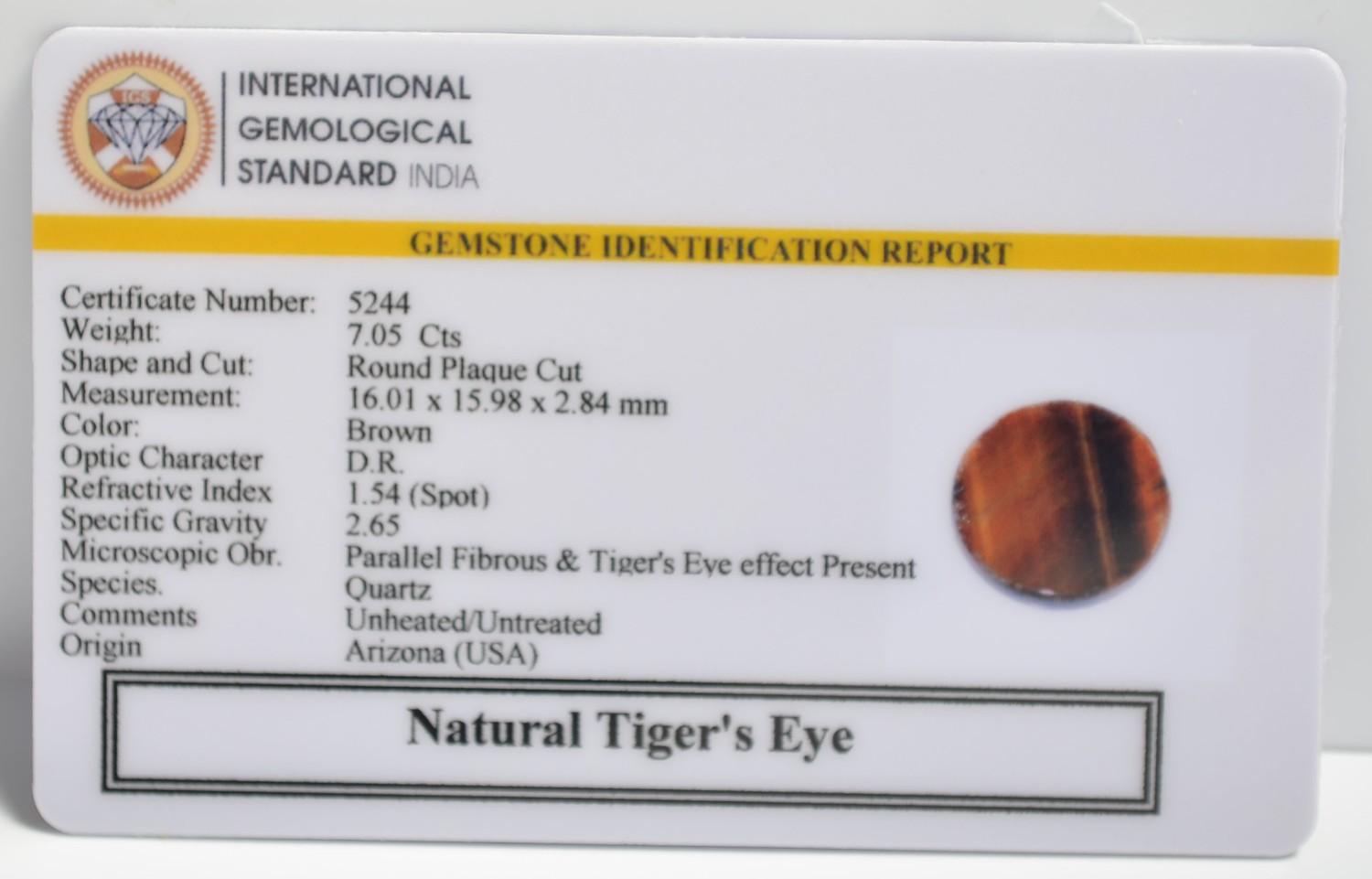 TGRG134 2 2 TIGER'S EYE 7.05 Ct.