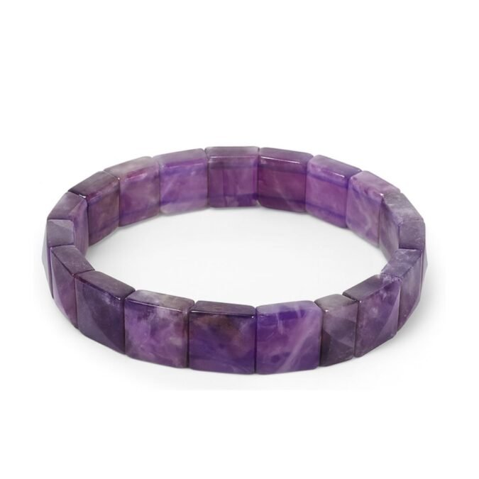 rt Amethyst Square Thick Bracelet