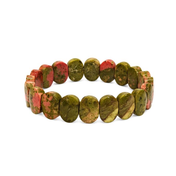 unk Natural Unakite Thick Bracelet