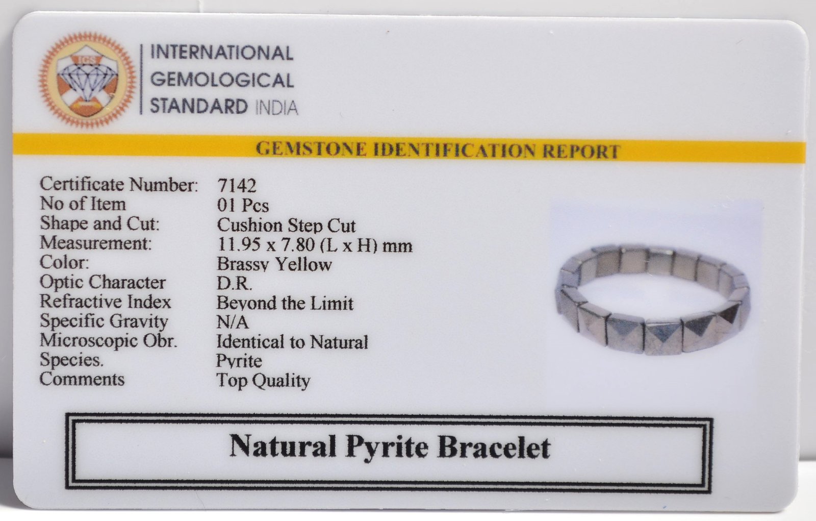 7142 Pyrite Bracelet (Square )