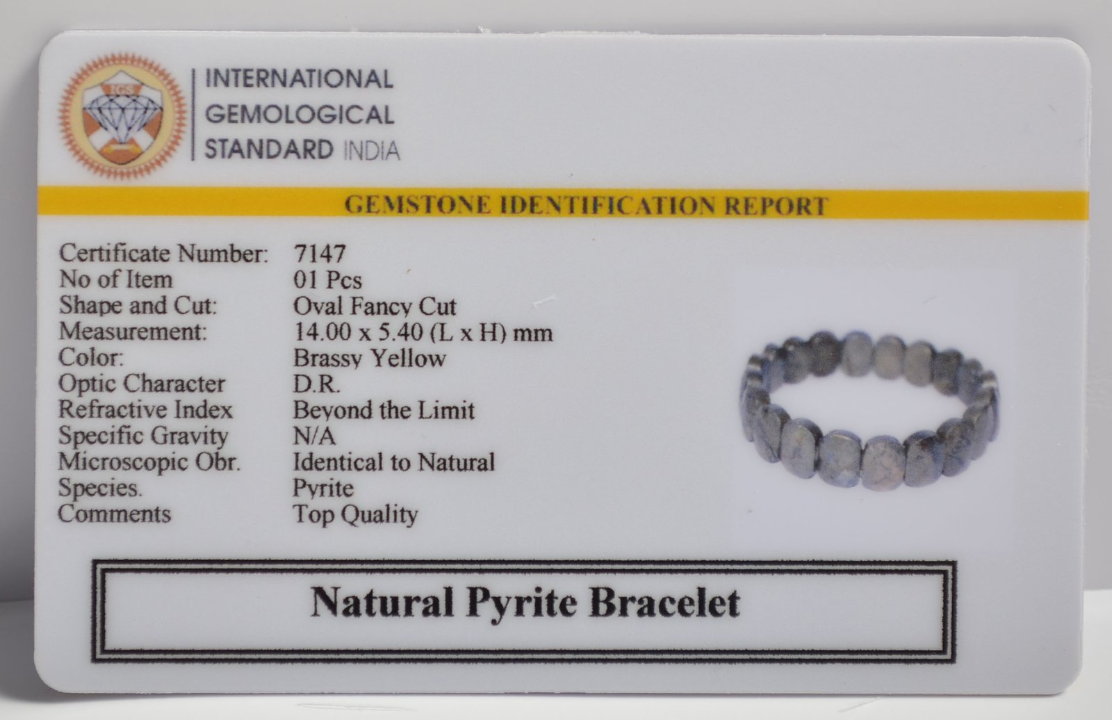 7147 Pyrite Bracelet ( Oval )