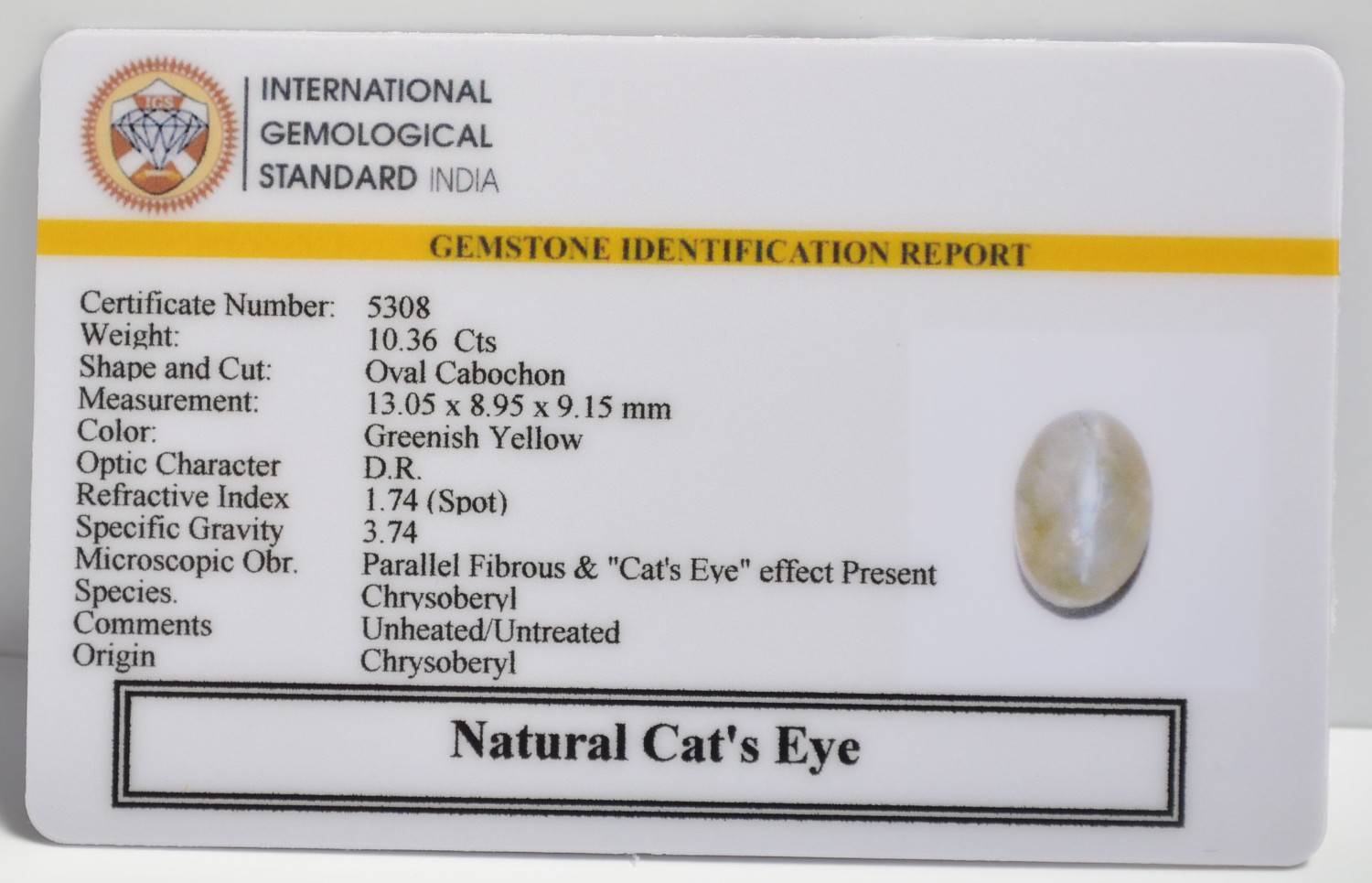 CE2844 2 1 CATS EYE 10.36 Ct.
