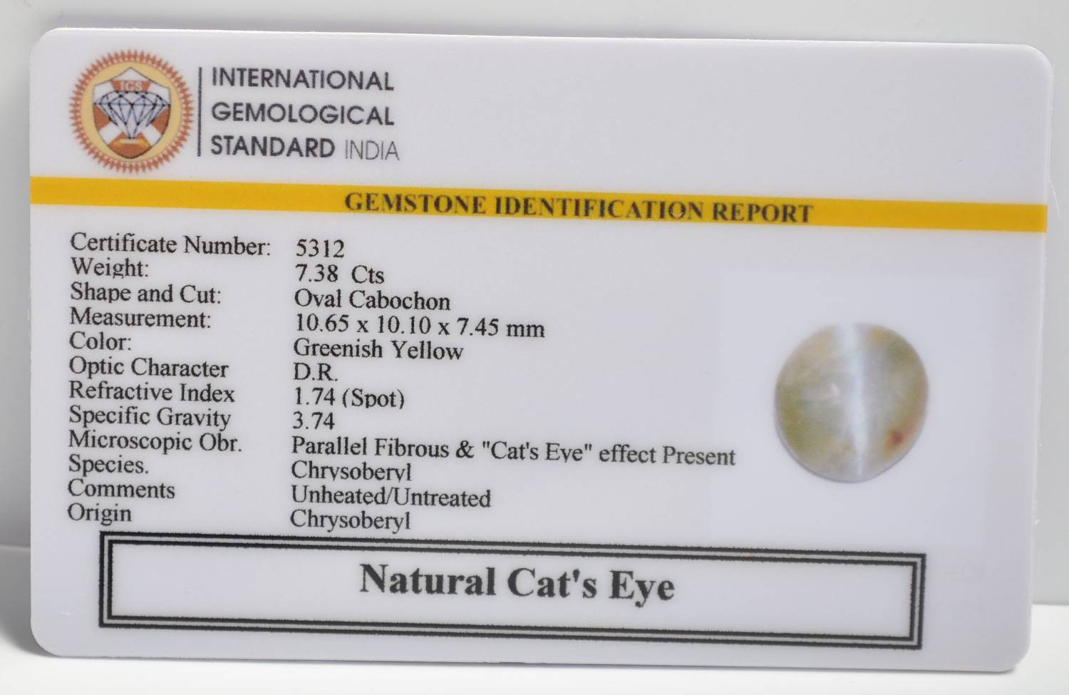 CEG2768 2 1 CATS EYE 7.38 Ct.