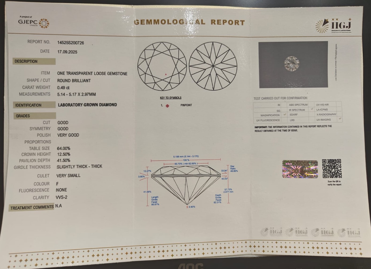 CV60 2 CVD 0.49 Ct.