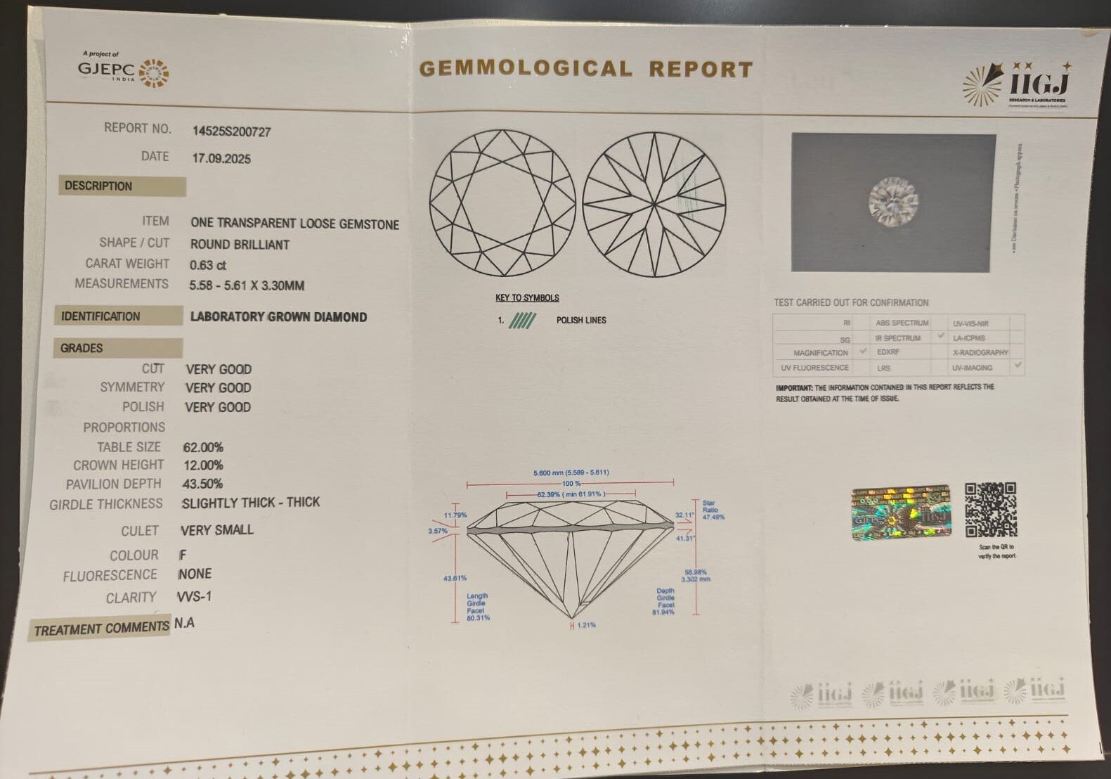 CV61 2 CVD 0.63 Ct.