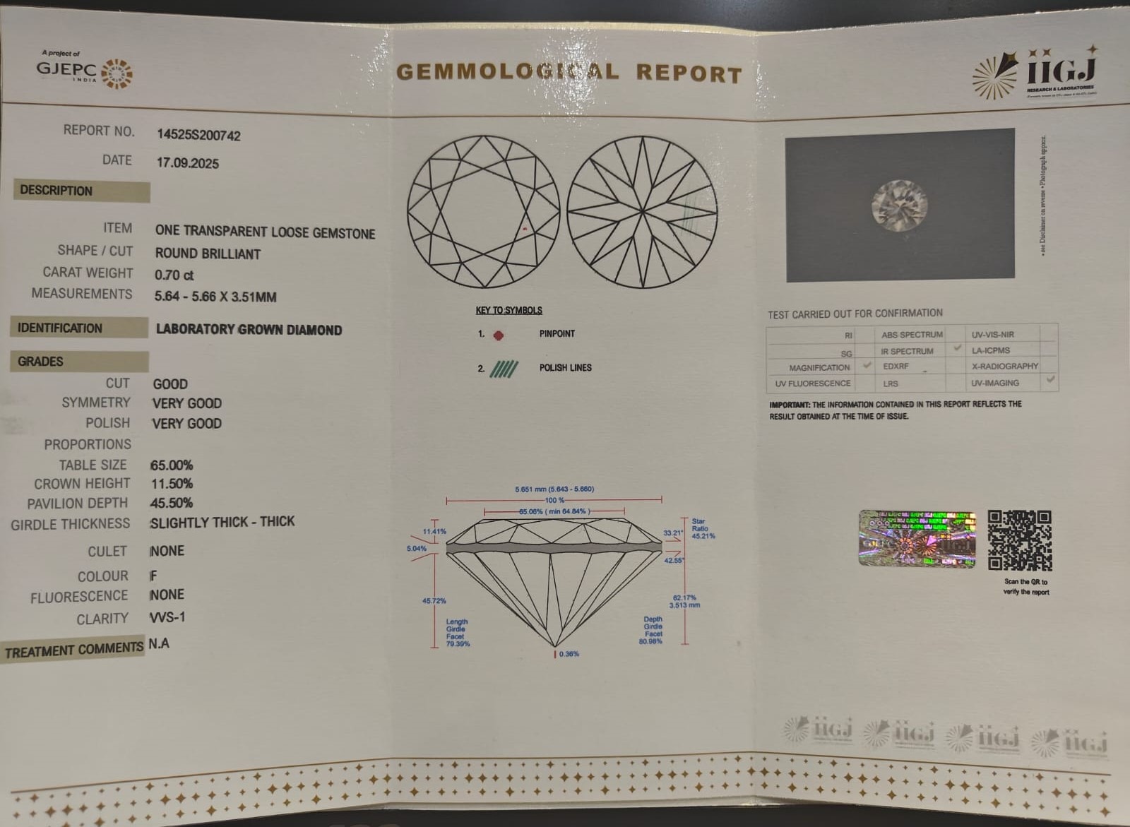 CV76 2 CVD 0.7 Ct.