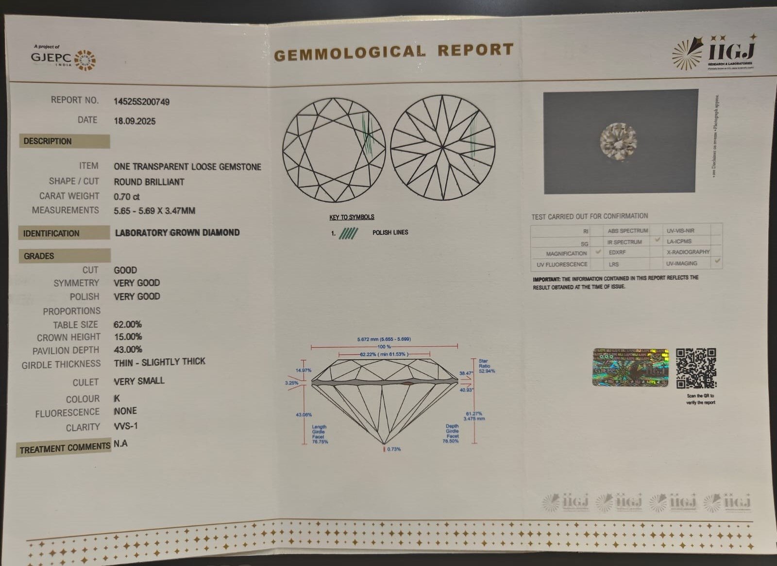 CV80 2 CVD 0.7 Ct.
