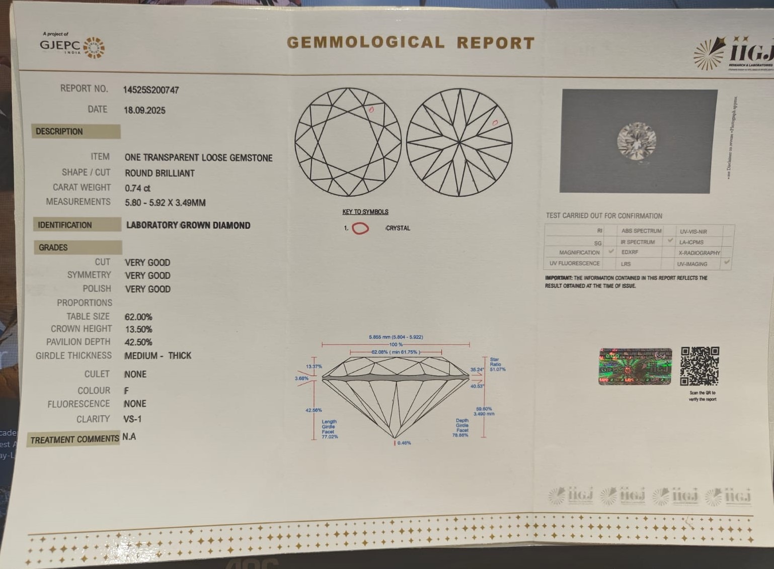 CV85 2 CVD 0.74 Ct.