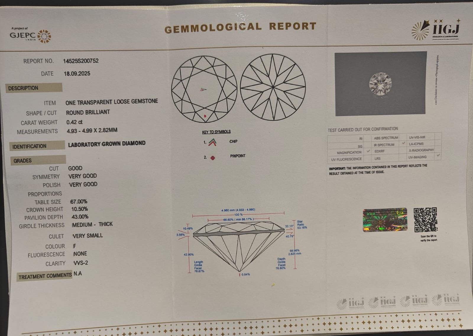CV89 2 CVD 0.42 Ct.