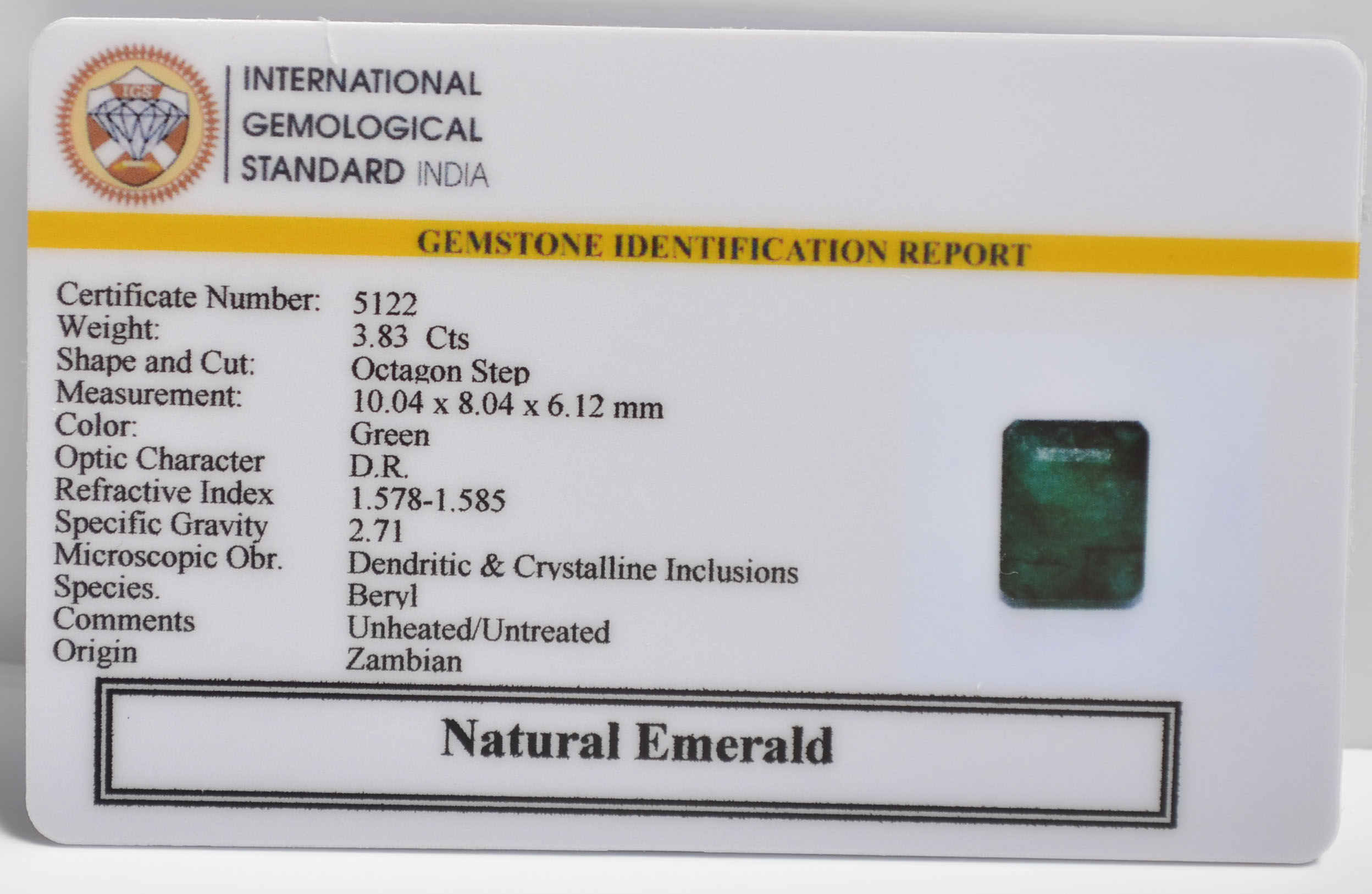 EMRD21914 2 1 EMERALD 3.83 Ct.